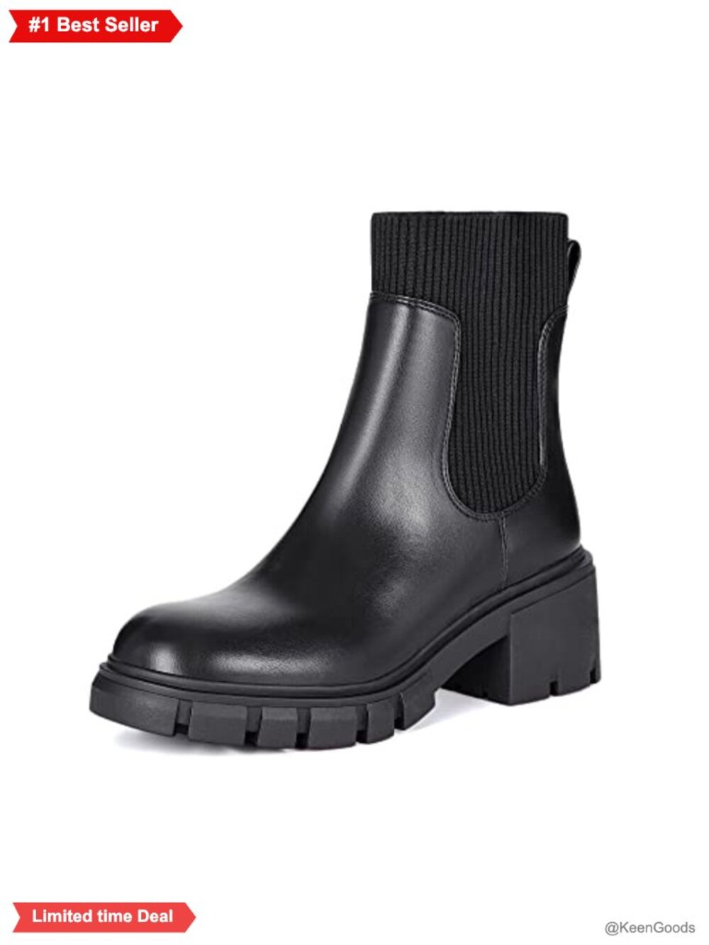 Chunky Platform Chelsea Ankle Boots Leather Suede Lug Sole